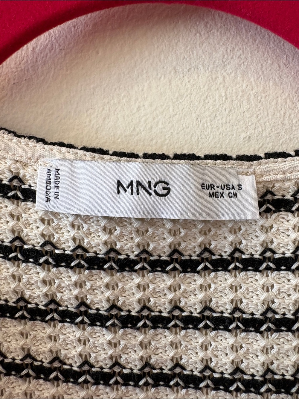 Mango Black and Cream Striped Knit Vest - Picture 2 of 3